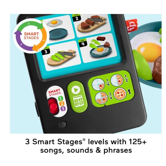 Fisher-Price Preschool Kitchen Playset Laugh & Learn 30-Piece Pretend Cooking - Picture 3 of 5